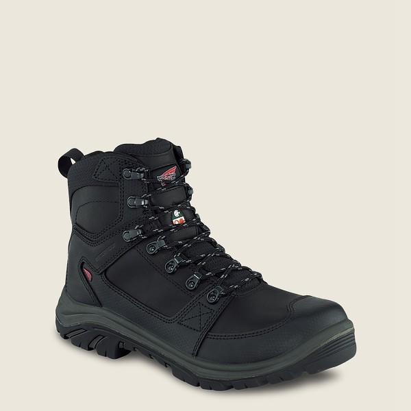 Red Wing Safety Boots Black - Red Wing Mens Trades - 6-inch Side-zip Waterproof Csa Toe - ZKCMI-9625